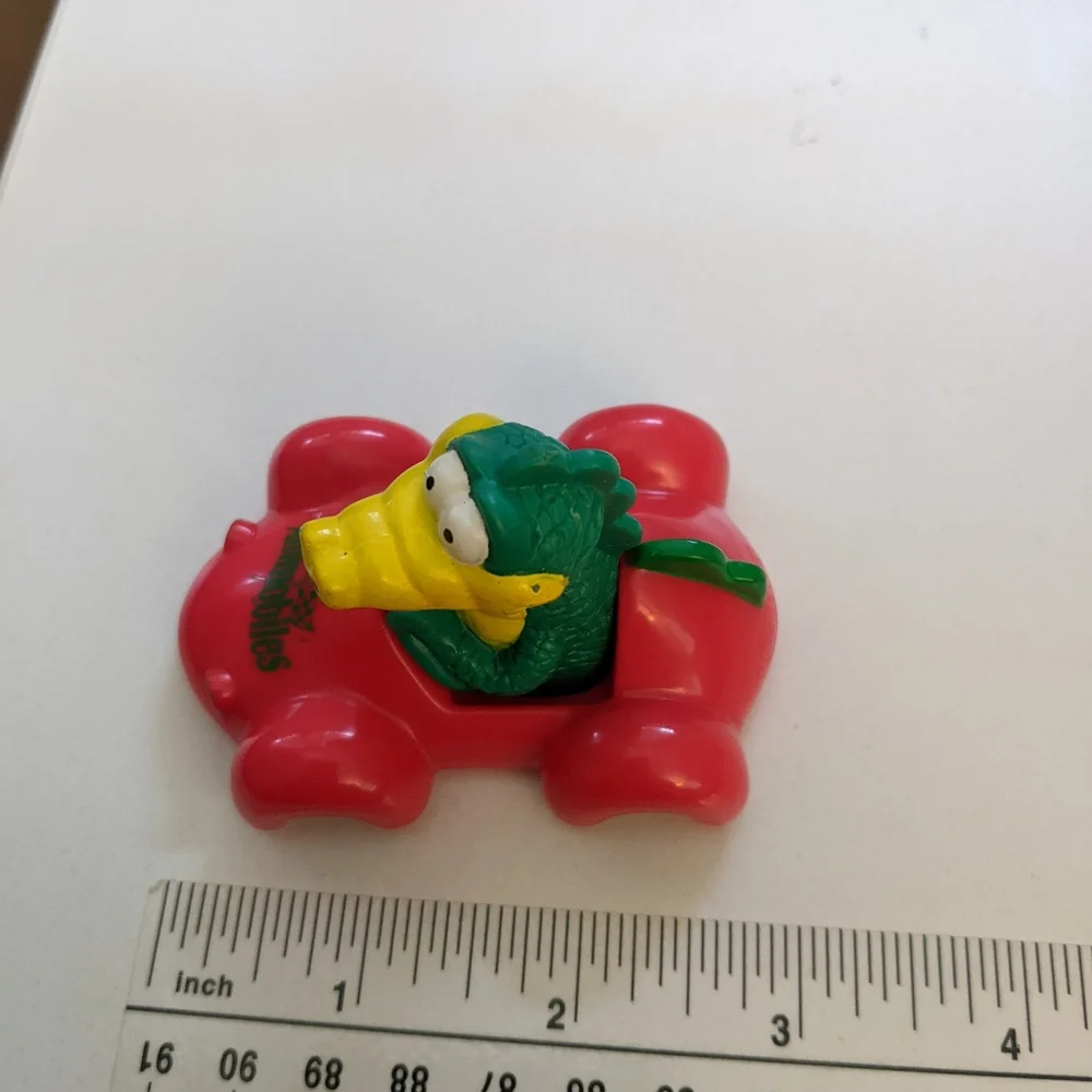 Vintage Hardee's Animobiles Toys 1996 Collectible Pair of Croc driving red cars